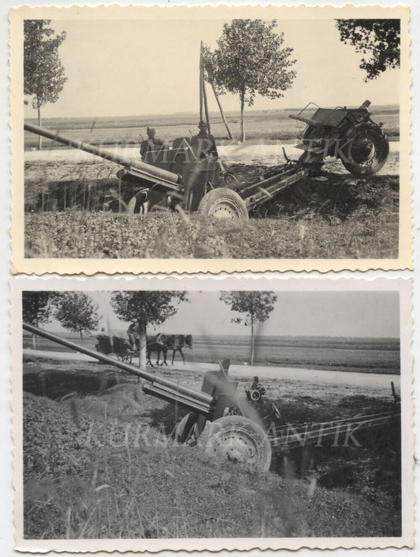 Foto Wehrmacht Infanterie Regt. 486 Russland Beute Panzer PAK Kanone Geschü