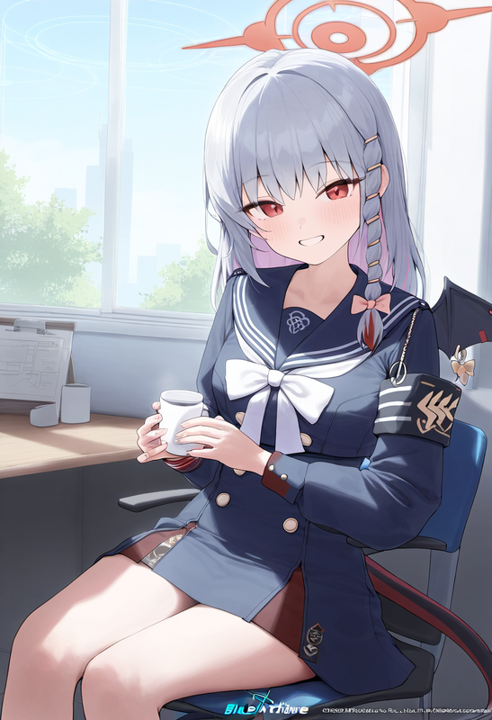 1girl, haruna (blue archive), {arona (blue archive) cosplay}, blue archive, offi s-1539763195