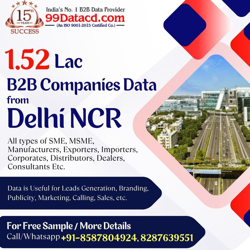 Latest Delhi NCR Industries Data with 1.52 Lakh Companies