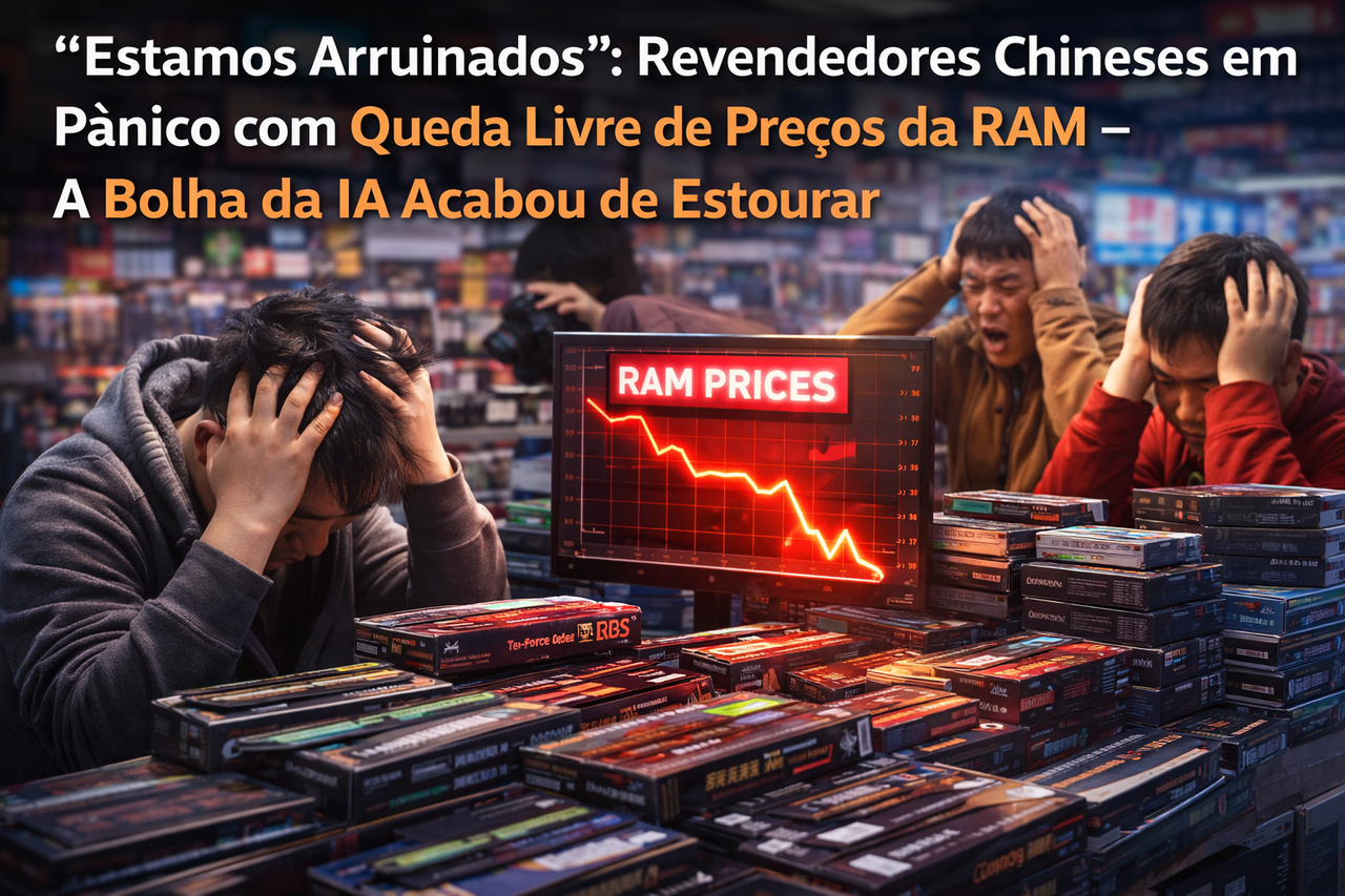 “Estamos Arruinados”: Revendedores Chineses em Pânico com Queda Livre de Preços da RAM – A Bolha da IA Acabou de Estourar