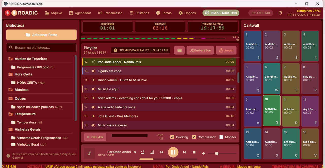 Configurações de Áudio