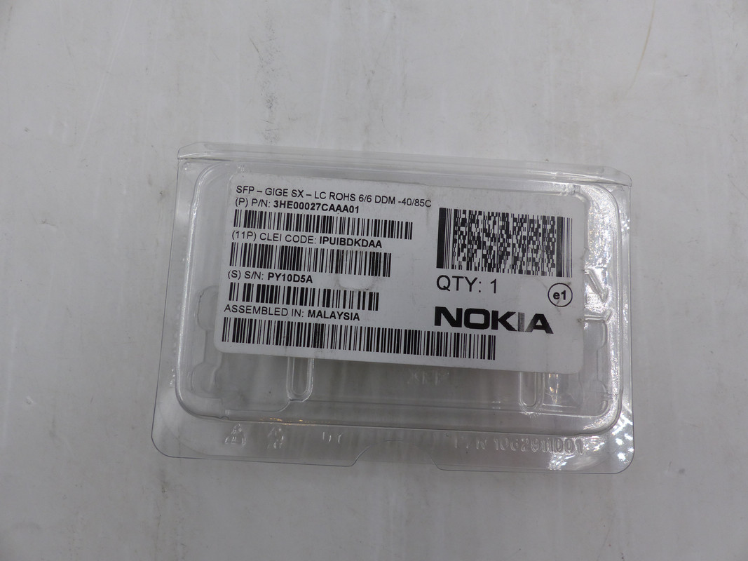 NOKIA SFP-GIGE SX-LC ROHS 6/6 DDM-40/85C 3HE00027CAAA01 TRASCEIVER MODULE