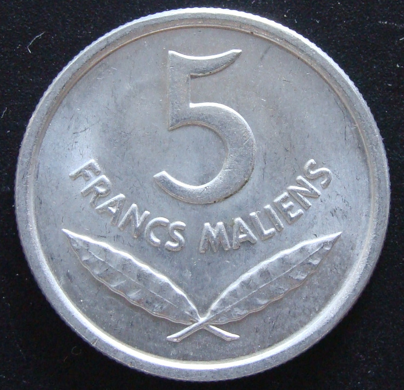 5 Francos malienses. Mali (1961) MLI-5-Francos-1961-rev