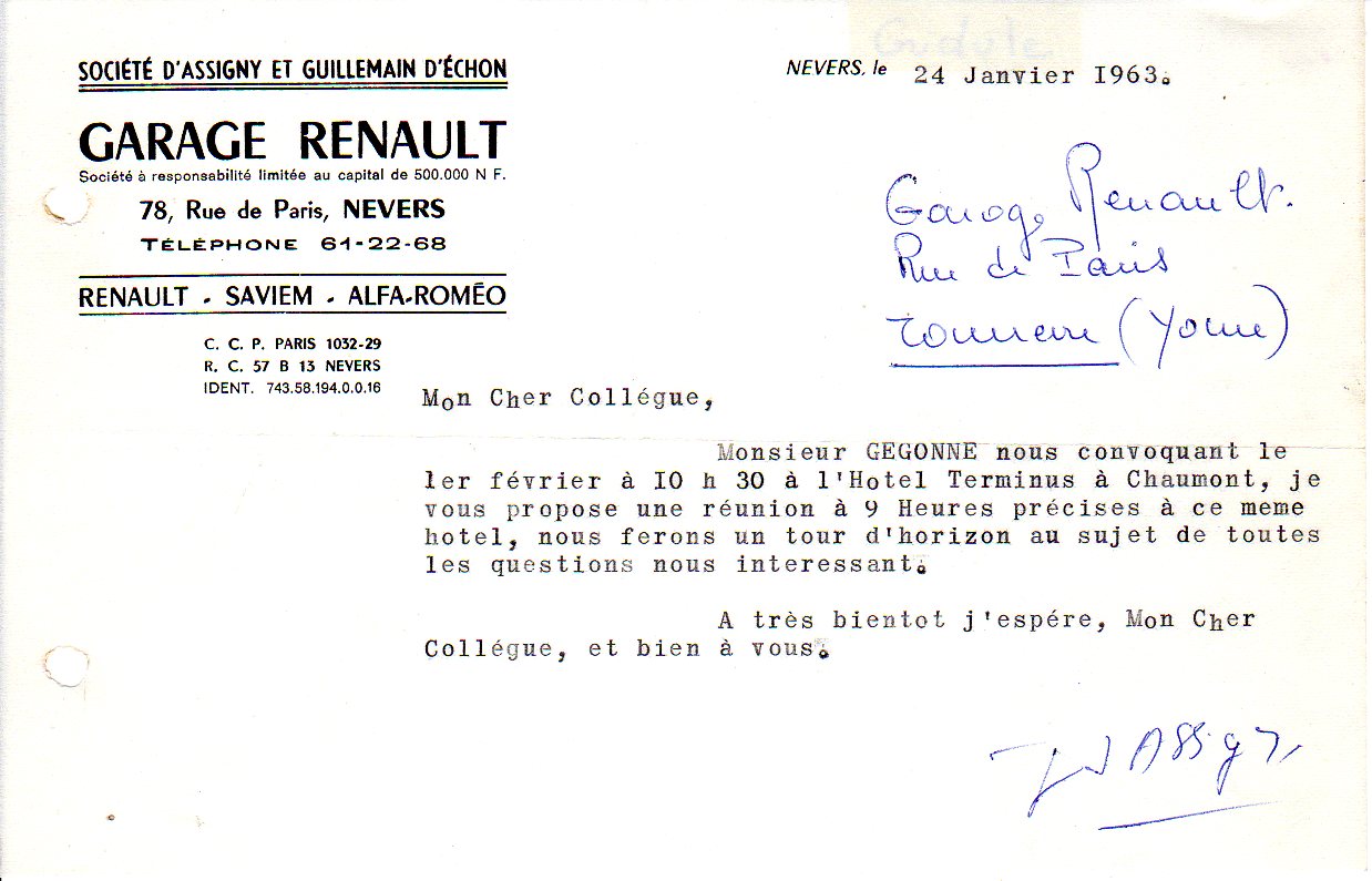 1963-01-23 Réunion Chaumont avec Nevers