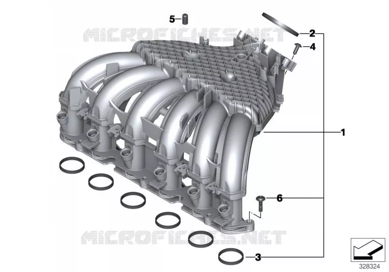 Intake manifold system BMW Motorrad BMW Motorrad K 1600 2010 6 cyl K48 0602 0612 60054