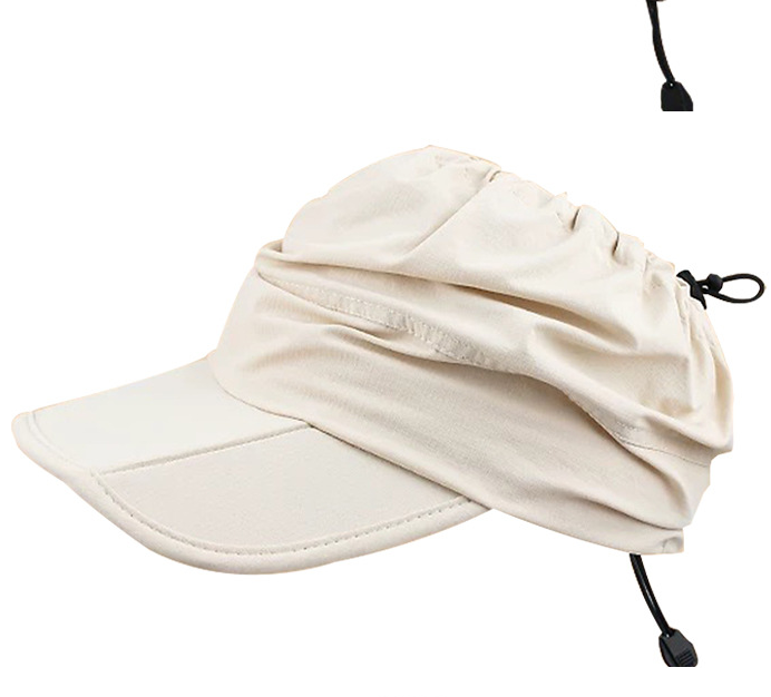 Beige Outdoor Quick Dry Sun Hat - Foldable Visor Cap - UV Protection - 55-58cm