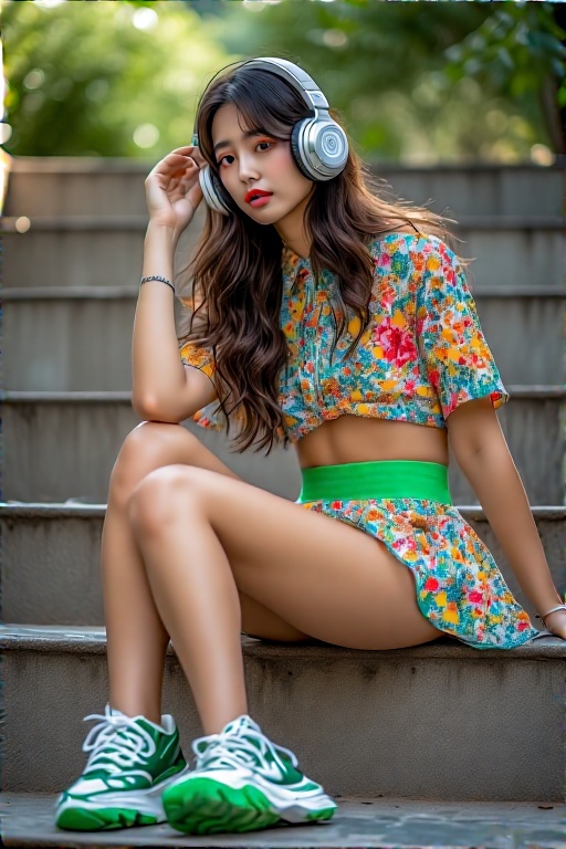 A-young-woman-sits-on-outdoor-16