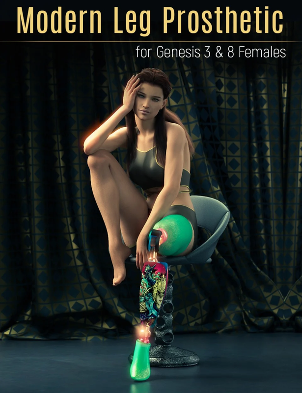 modern leg prosthetic for genesis 3 and 8 female 00 main daz3d