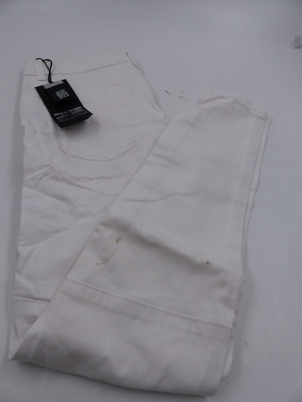 ZE ENZO WHITE BIKER JEANS MENS SIZE 30S EZ 365 WHITE