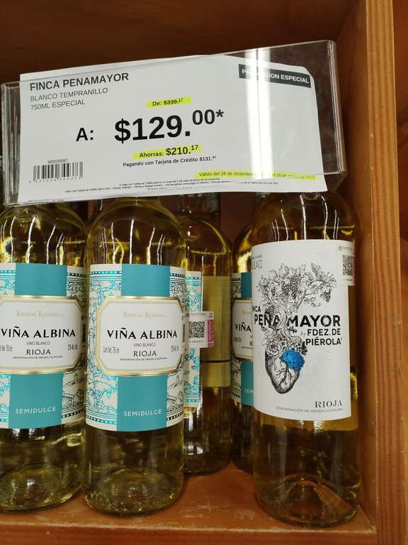 Sams club vino blanco Finca Peña Mayor 
