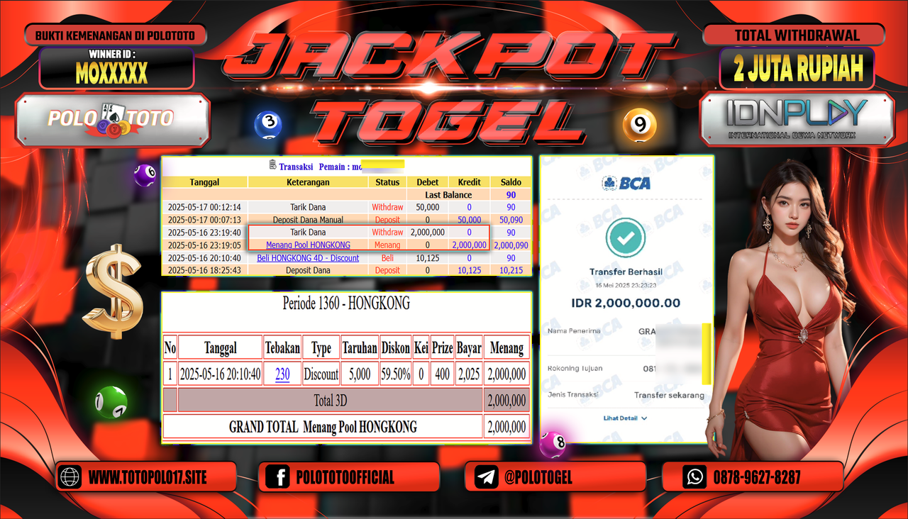 POLOTOTO JACKPOT TOGEL HONGKONG LOTTO Rp.2.000.000,-