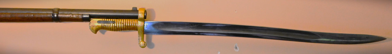 The bayonet on the rifle