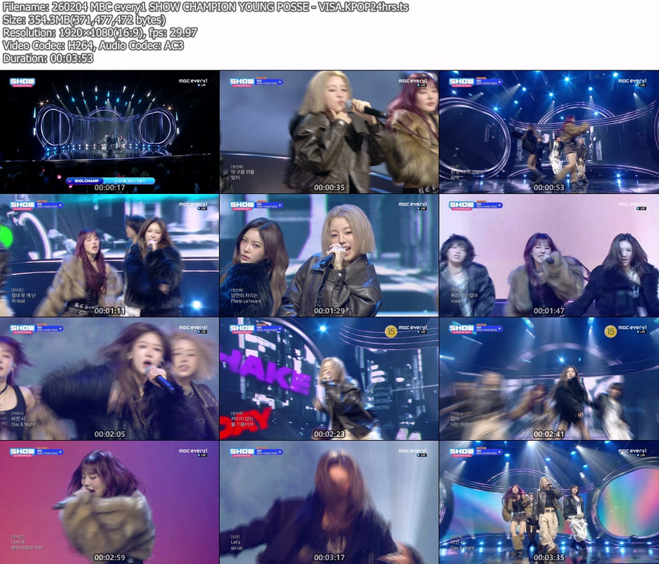 260204 MBC every1 SHOW CHAMPION YOUNG POSSE VISA KPOP24hrs ts