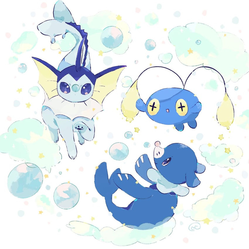 vaporeon-popplio-and-chinchou-pokemon-dr
