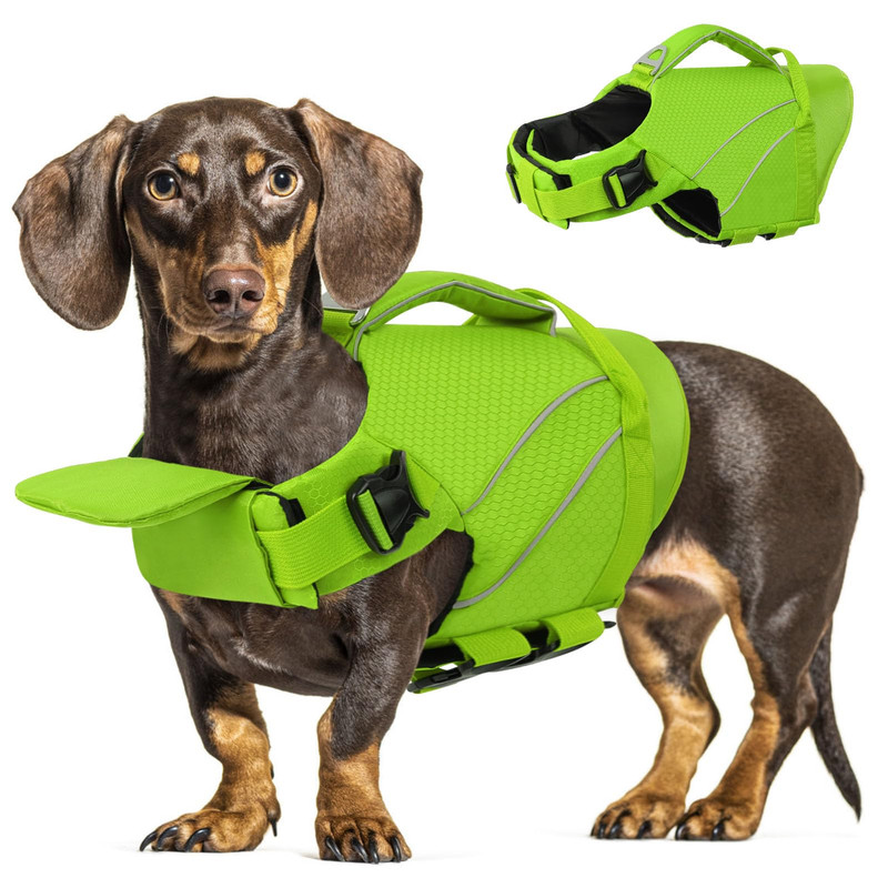 Queenmore Large-Breed Dog Life Jacket Front Neck Float Blue 2XL
