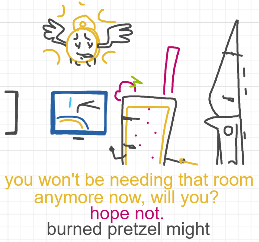 A panel from A Murder On The, episode six of the Board Boards object show by Furretwalk/WalkingFurret.