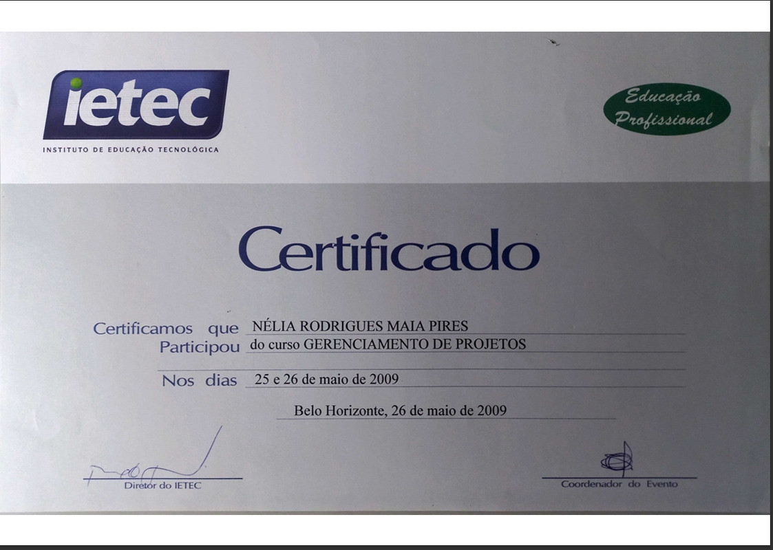 Certificado Projeto Sustentável