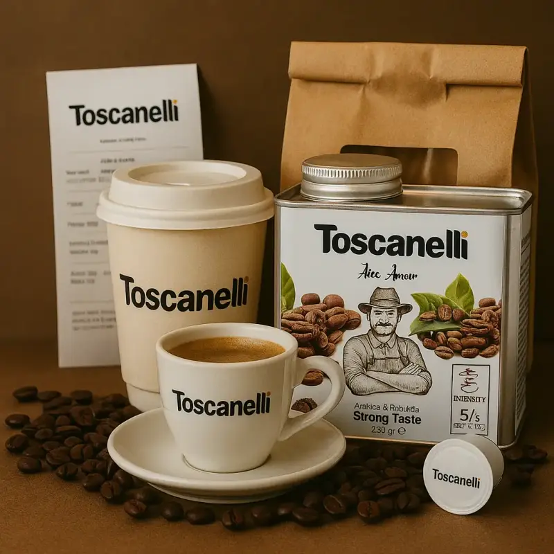 Verpakking van Toscanelli Koffie