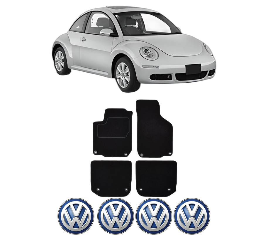 Set Covorase Presuri Volkswagen NEW BEETLE (9C1, 1C1) din 1998-2010, Auto, Material Textil Mocheta, 4 Stickere auto cu Volkswagen