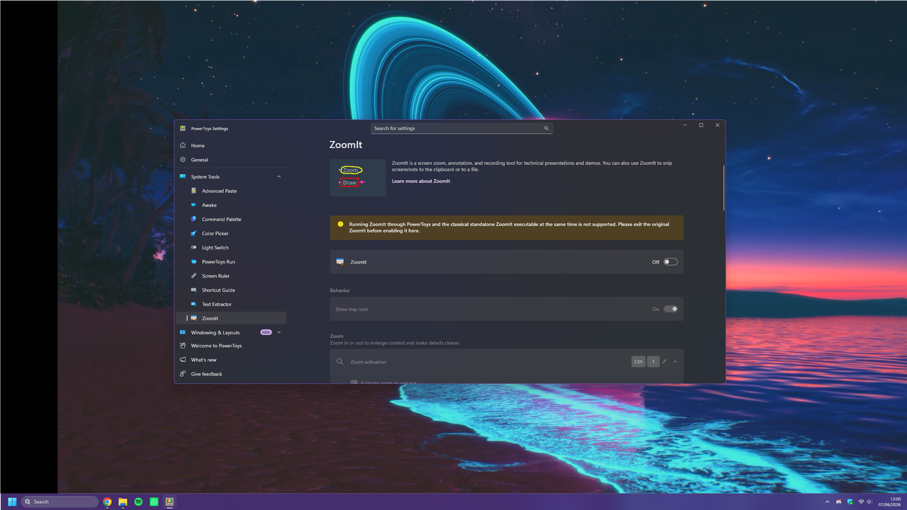 Screenshot of desktop