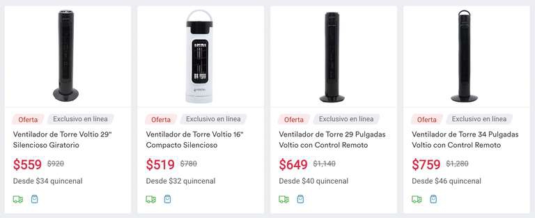 Coppel: Ventilador de Torre Voltio 16 Compacto Silencioso 