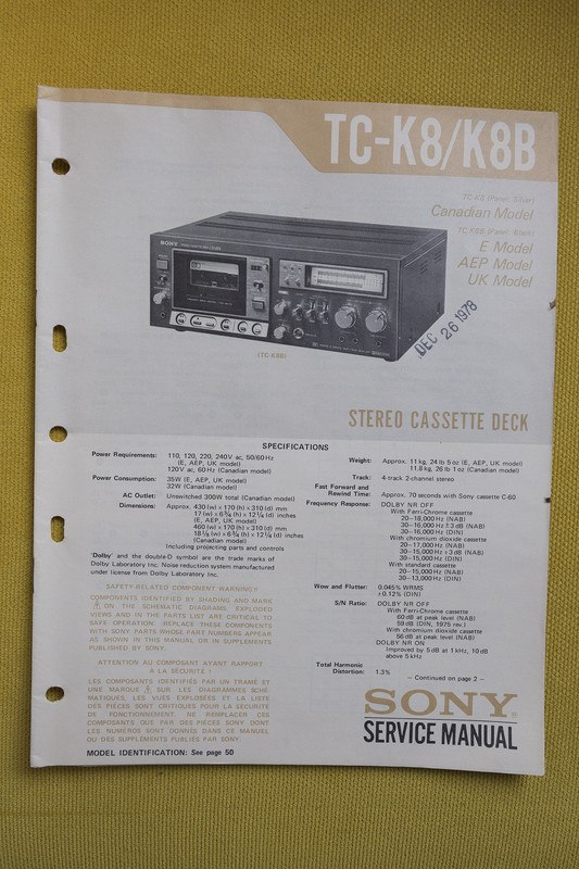 SONY TC-K8B_Service_Bild01