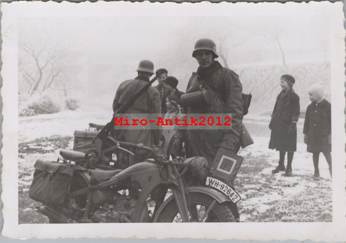 Foto, Panzer Jäger aus Giessen, Übung mit Krad in Wetzlar 1939 (N)50960