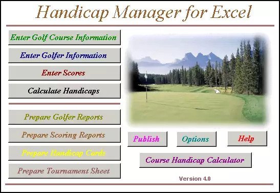 Handicap Manager 7.0.7.0 for Excel