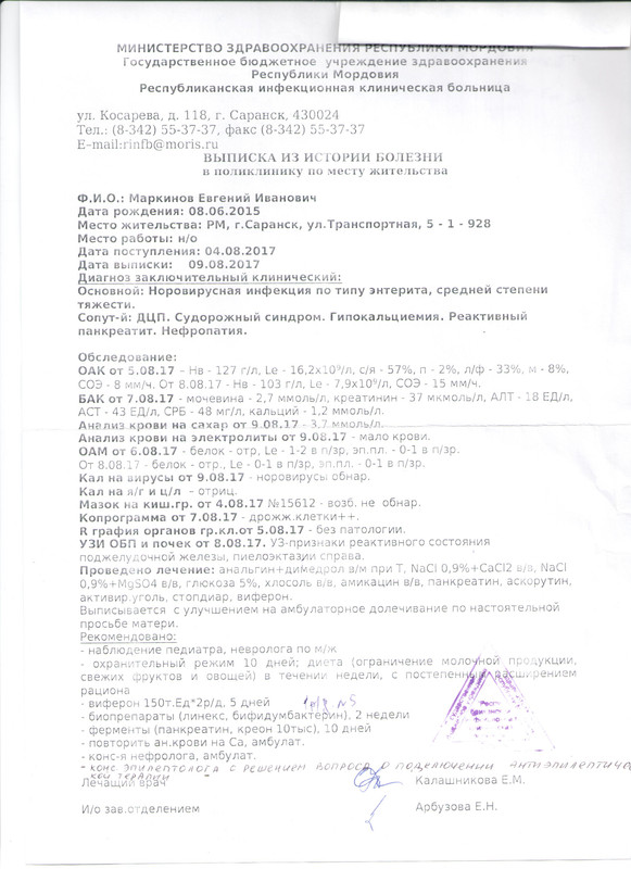 госпитализация 1 001