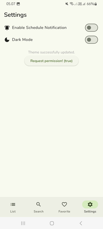Settings Screen (Light Mode)