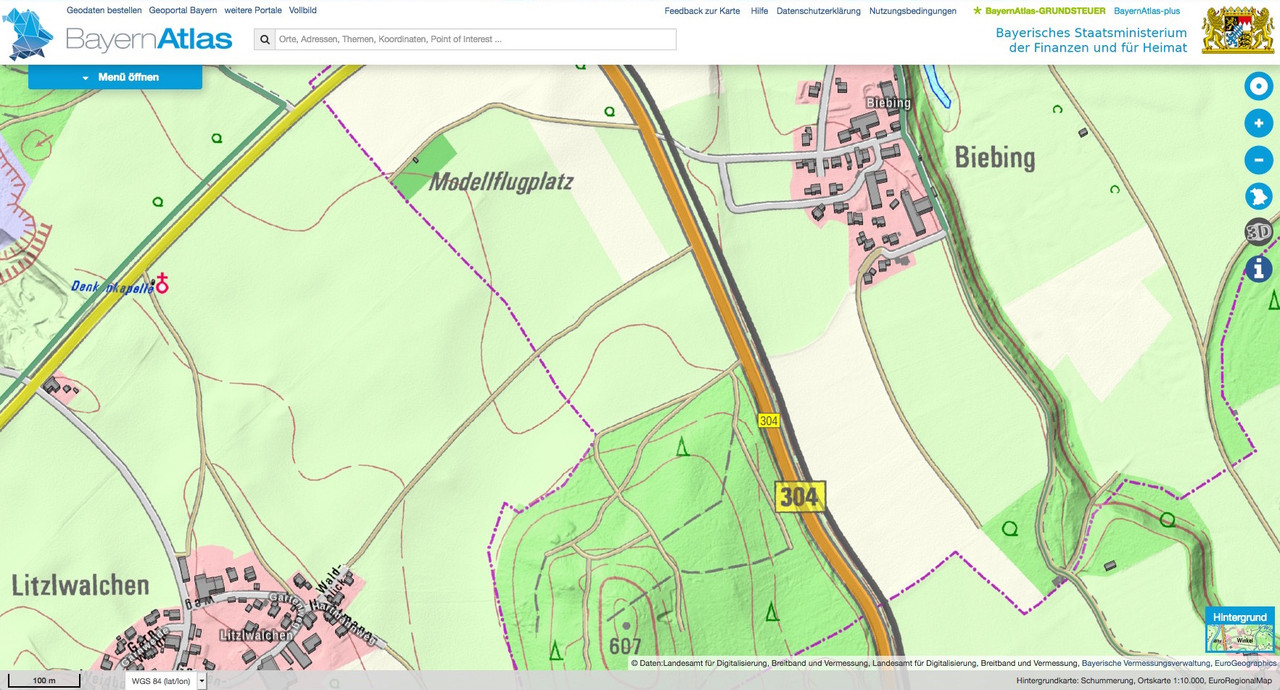 Biebing bei Litzlwalchen @ Topografische Karte BA-2 17-02-2023