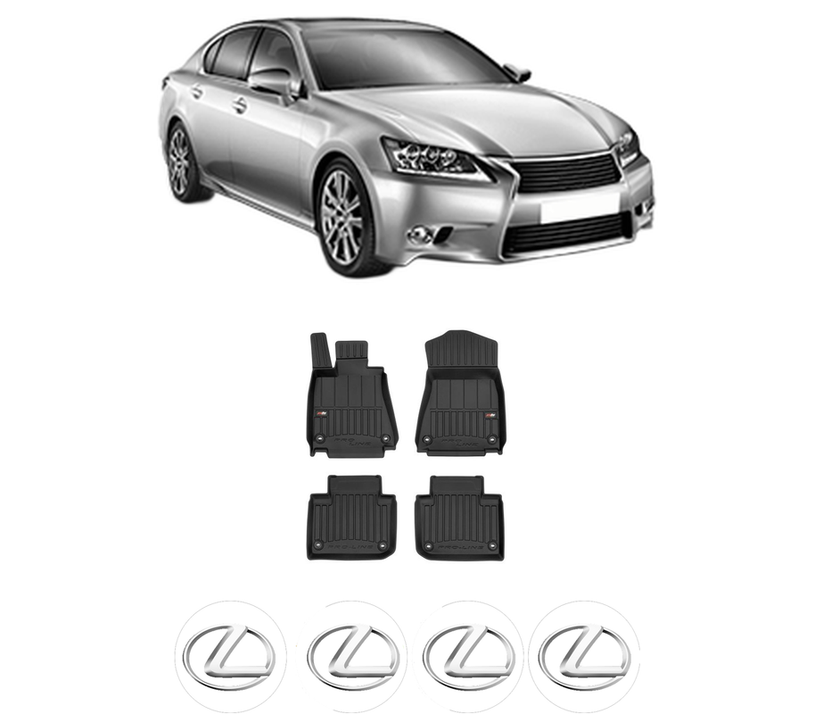 Set covorase presuri LEXUS GS (_L1_) din 2012-2015, auto, din cauciuc thermoplastic, 4 Stickere auto cu LEXUS