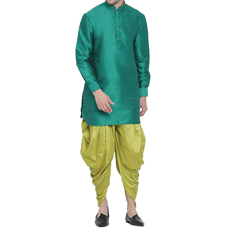Men's Dhoti Kurta Pant Set Silk Blend Ethnic Kurta Pyjama For Wedding Wear Dress - Picture 17 of 24