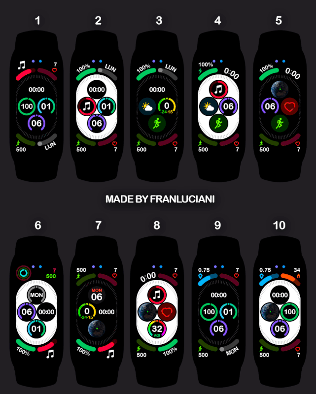 Infograph by franluciani - Amazfit • Xiaomi Mi Band 5 | 🇺🇦 AmazFit, Zepp,  Xiaomi, Haylou, Honor, Huawei Watch faces catalog