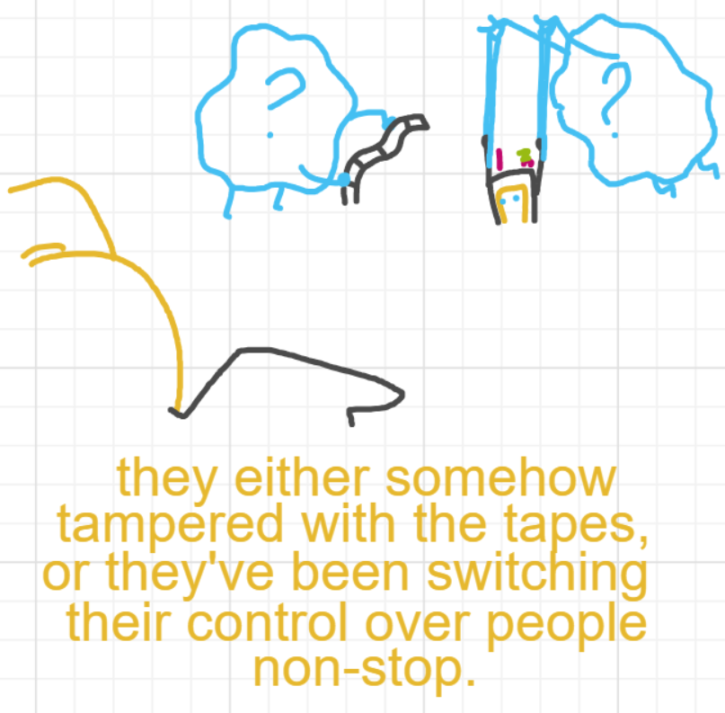 A panel from A Murder On The, episode six of the Board Boards object show by Furretwalk/WalkingFurret.
