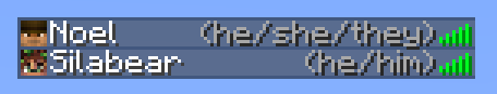 Pronouns in tab list