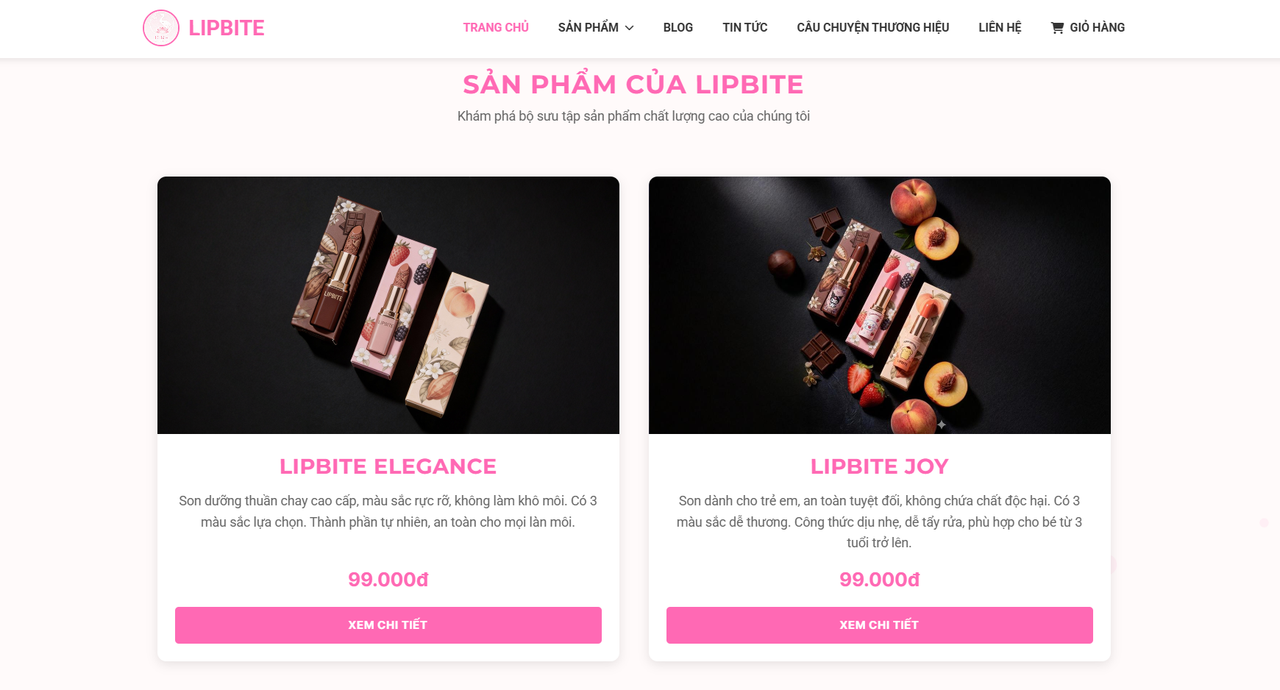 Các sản phẩm son dưỡng thuần chay Lipbite