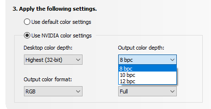 Any point to enabling higher than 8 bpc Output color depth - Microsoft ...