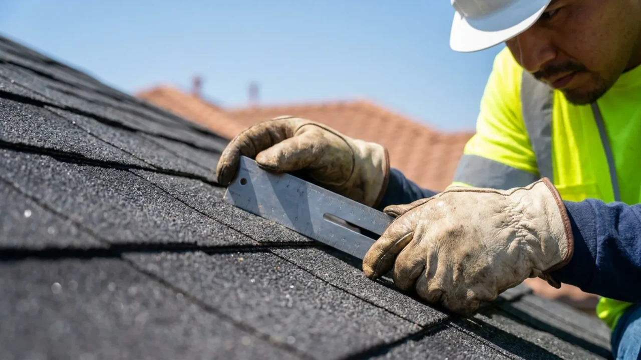 Roofing contractor inspecting installation quality workmanship San Antonio TX