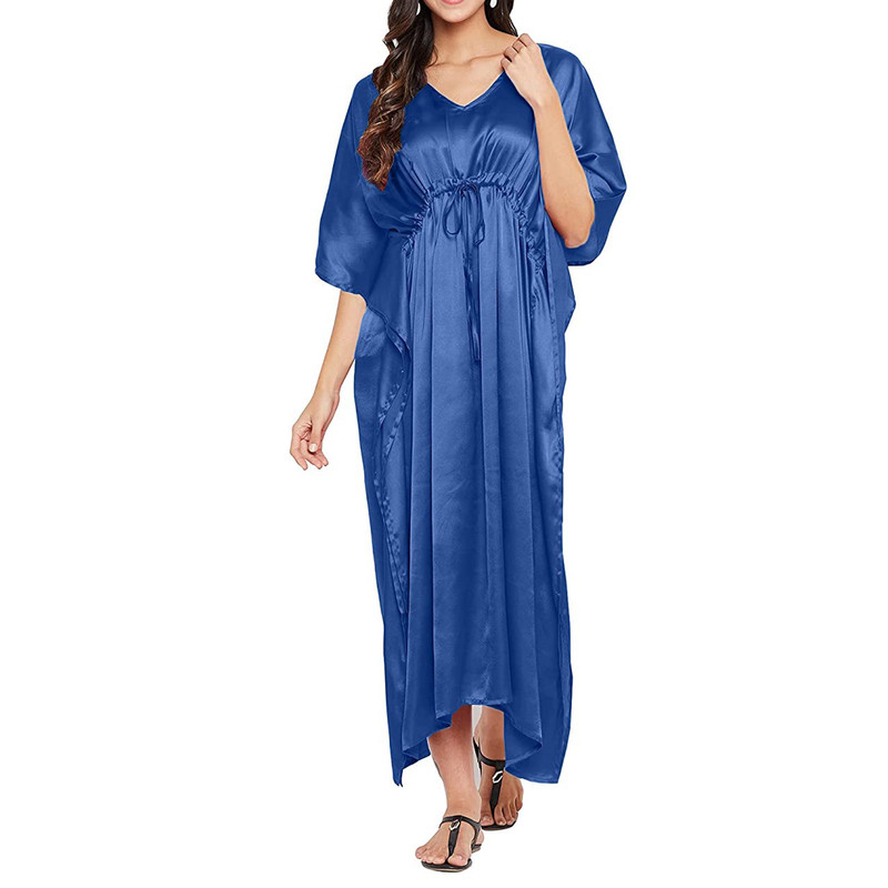 Women Satin Silk Nightdress Lingerie Sleepwear Nightgown Maxi Robe Loungewear - Picture 72 of 125
