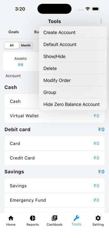 Account Management Options
