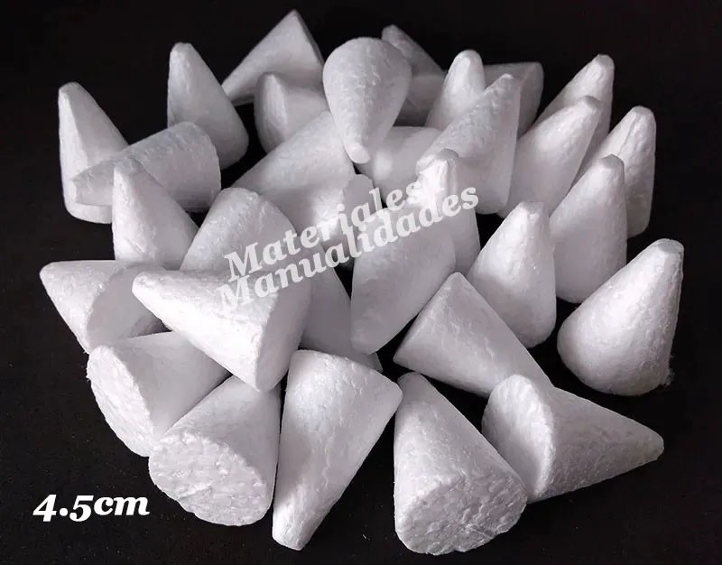 Conos De Icopor hielo seco Poliestireno 4.5 cm Para Manualidades