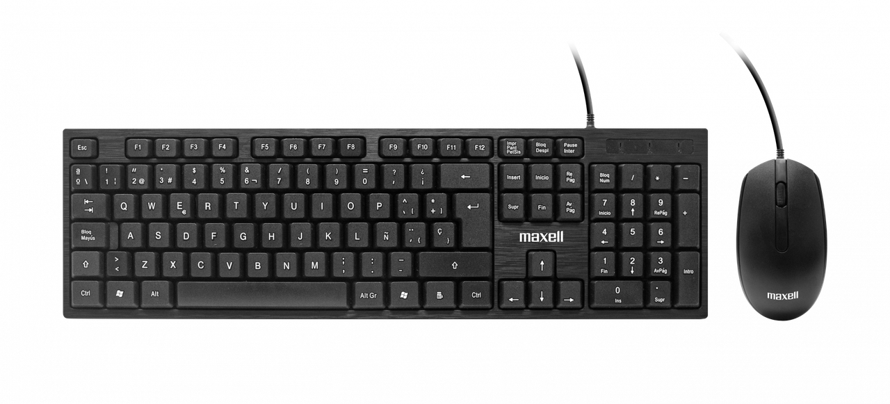 Combo de teclado y mouse con cable de Maxell.