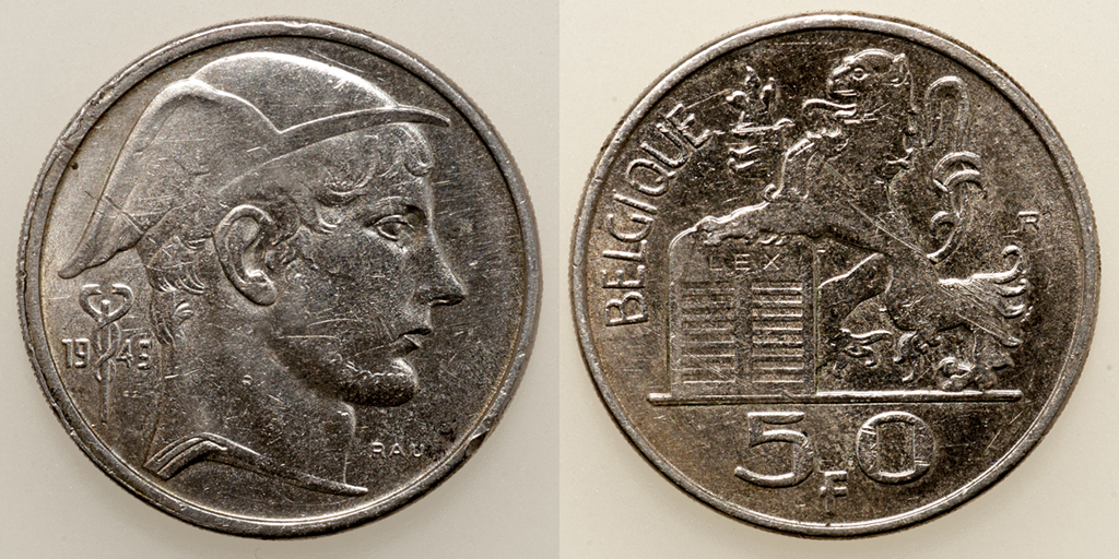 50 francos Bélgica 1948 (leyenda en francés) PAS6542b
