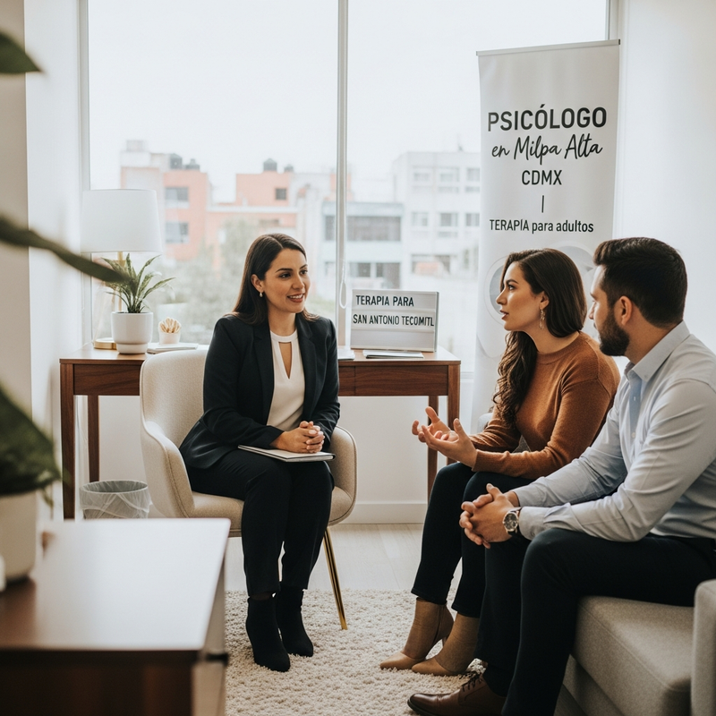 Pareja en sesión de terapia