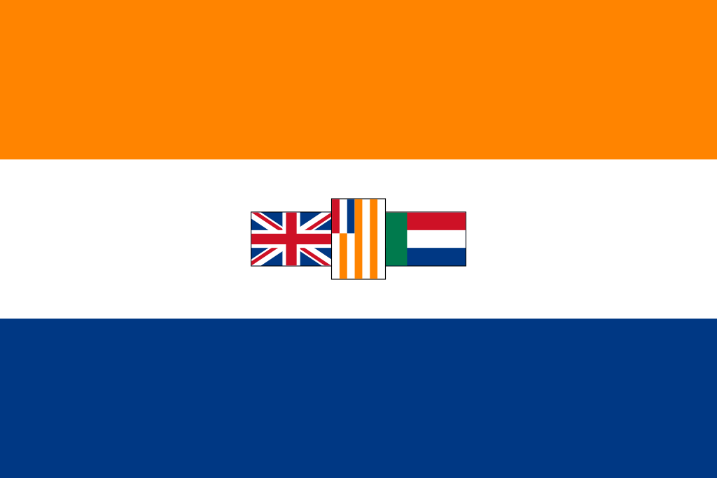 6 Peniques República Sudafricana 1896 Flag-of-South-Africa-1928-1994-svg
