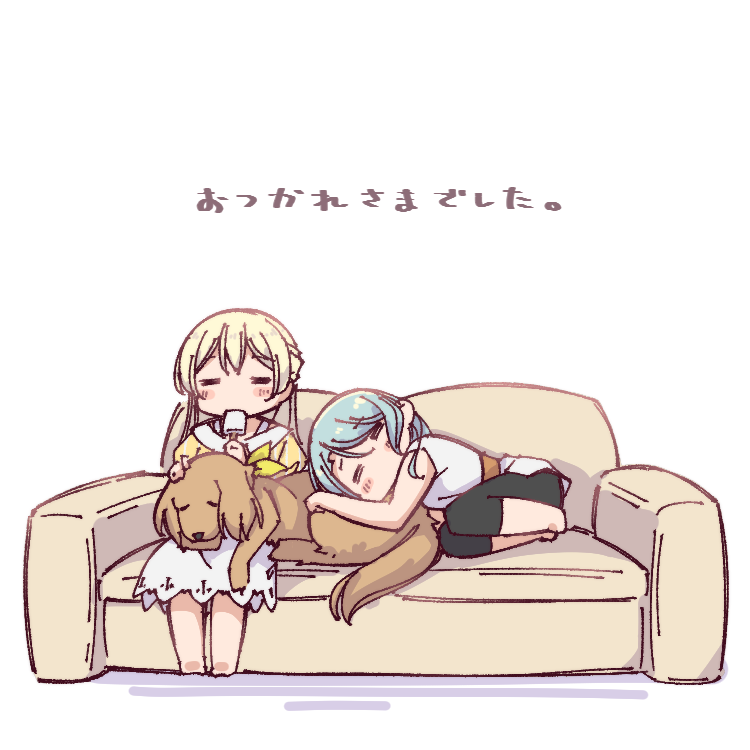 hikawa-sayo-leon-and-shirasagi-chisato-bang-dream-drawn-by-aya