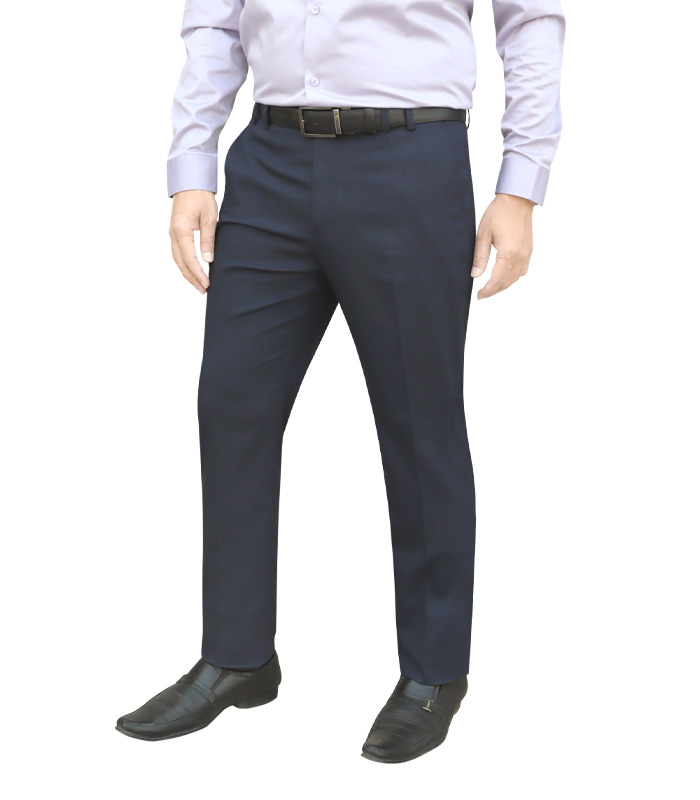 Men’s Formal Trouser Slim Fit Plain Front Cross Pocket Color: 127 (Grey Blue)
