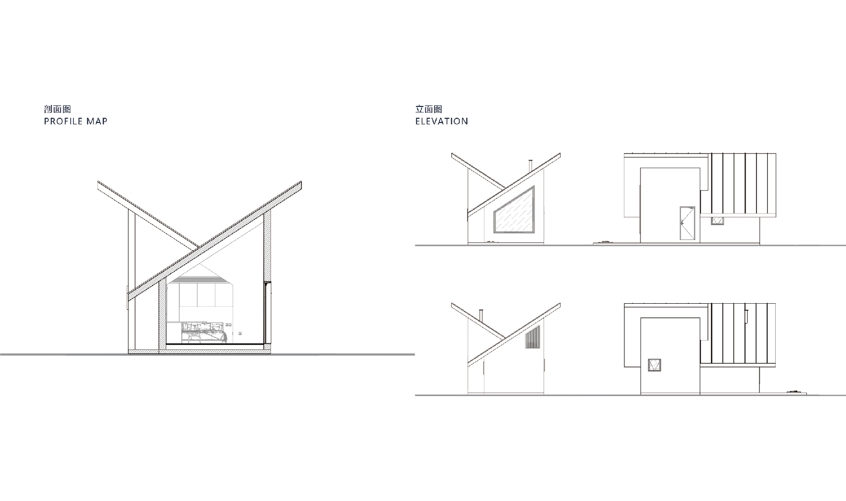Prefab cabin suitable for short-term stays