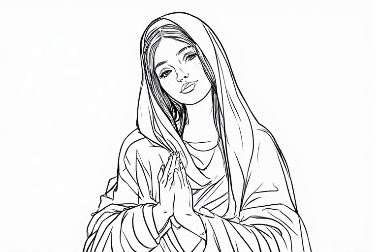 Madonna-l-Line-drawing-natural-(2)